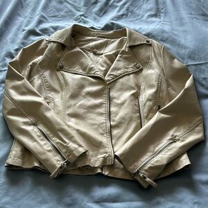 Cream moto jacket